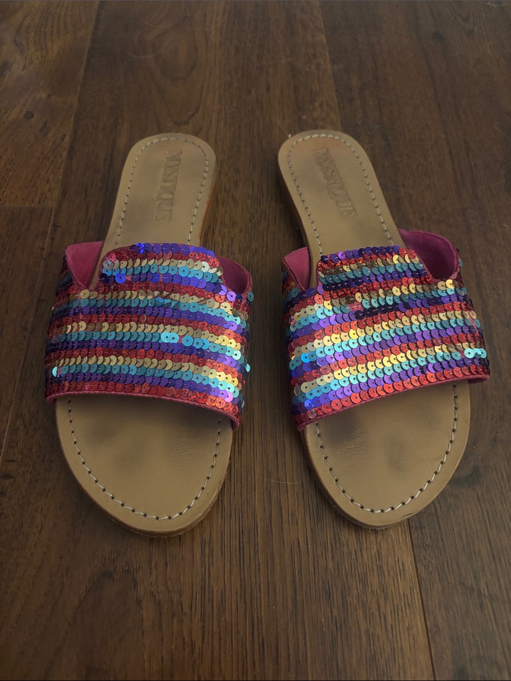 Mystique Boutique Multicolor Sequin Slide Sandals